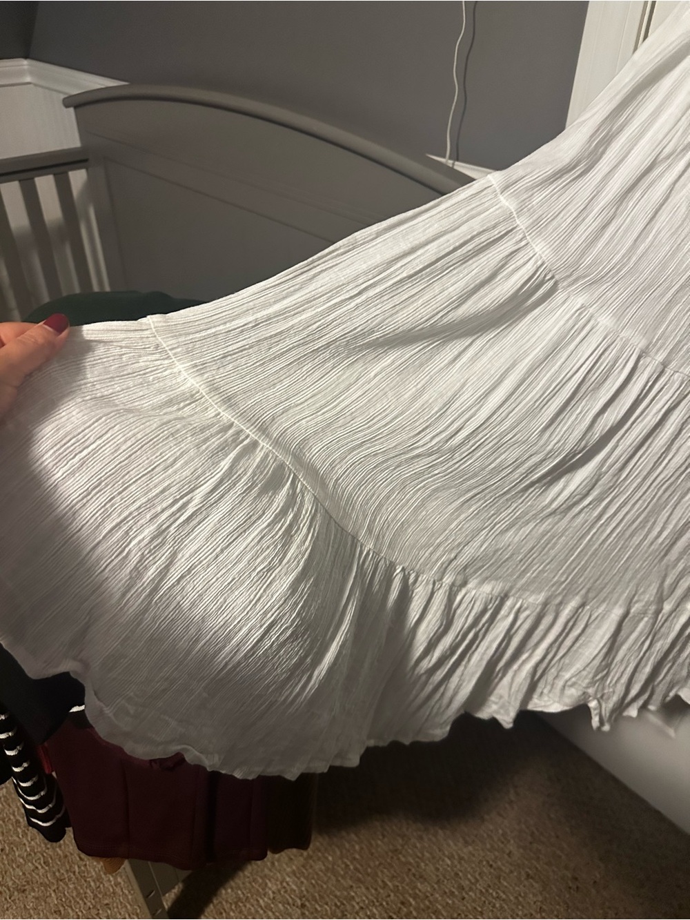 White Maxi Dress with Puff Sleeves - Picture 4 of 8